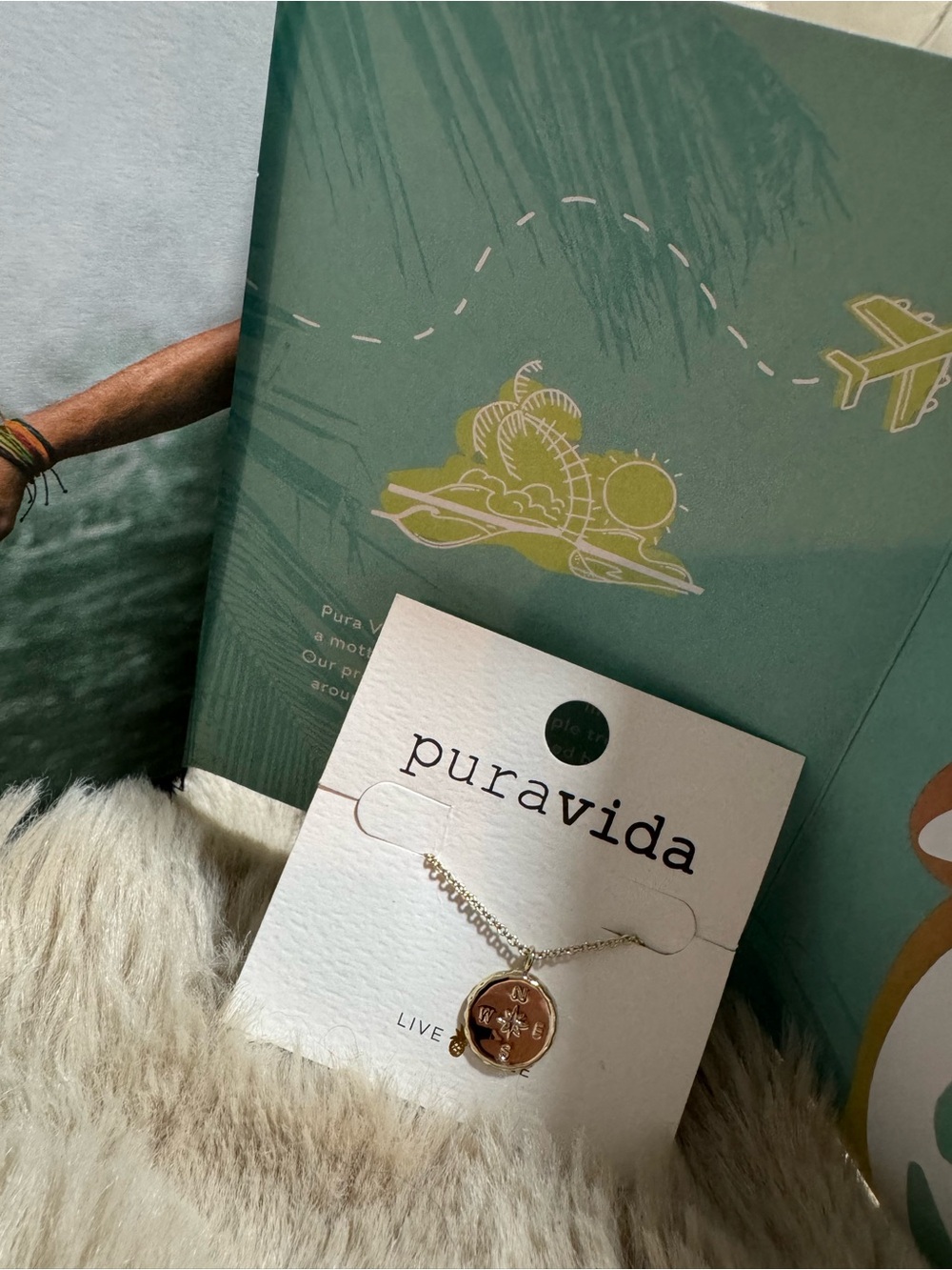 Pura Vida Gold Compass Charm Necklace